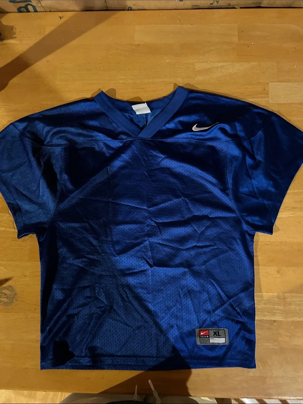 Nike Blue Short-Sleeve Athletic Jersey with Swoosh